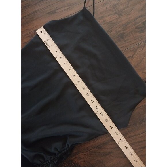 ZARA Basic Black Midi Slip Dress Cowl Neck Spaghetti Straps Sz M - Picture 12 of 14